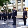 Wakapolda Jambi Brigjen Pol M. Mustaqim memimpin upacara pengibaran Bendera Merah Putih pada peringatan HUT ke-80 RI di Mapolda Jambi, Minggu (17/8/2025).