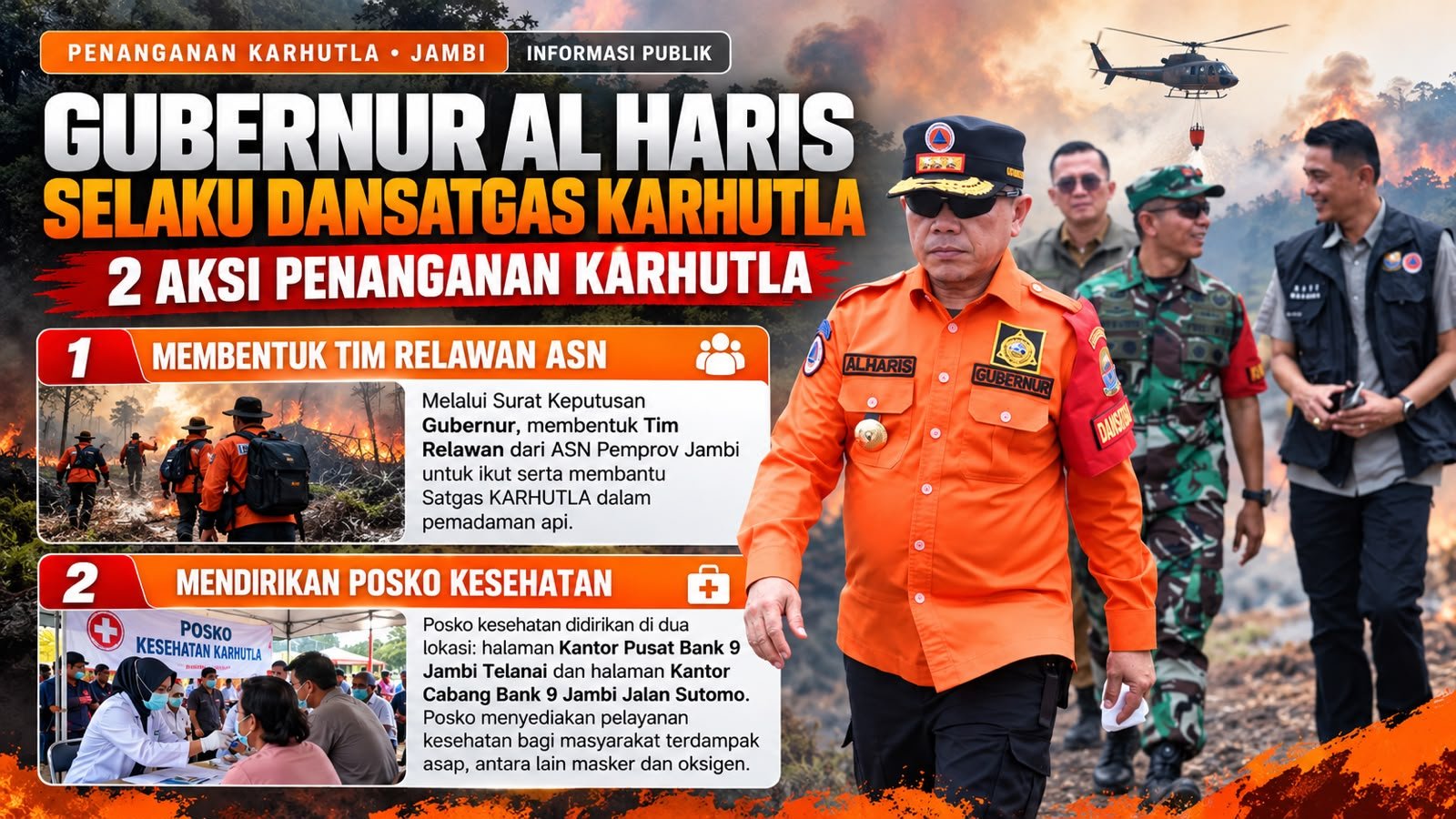 Gubernur Jambi Bentuk Satgas ASN dan Posko Darurat Kesehatan di Tengah Darurat Asap Karhutla